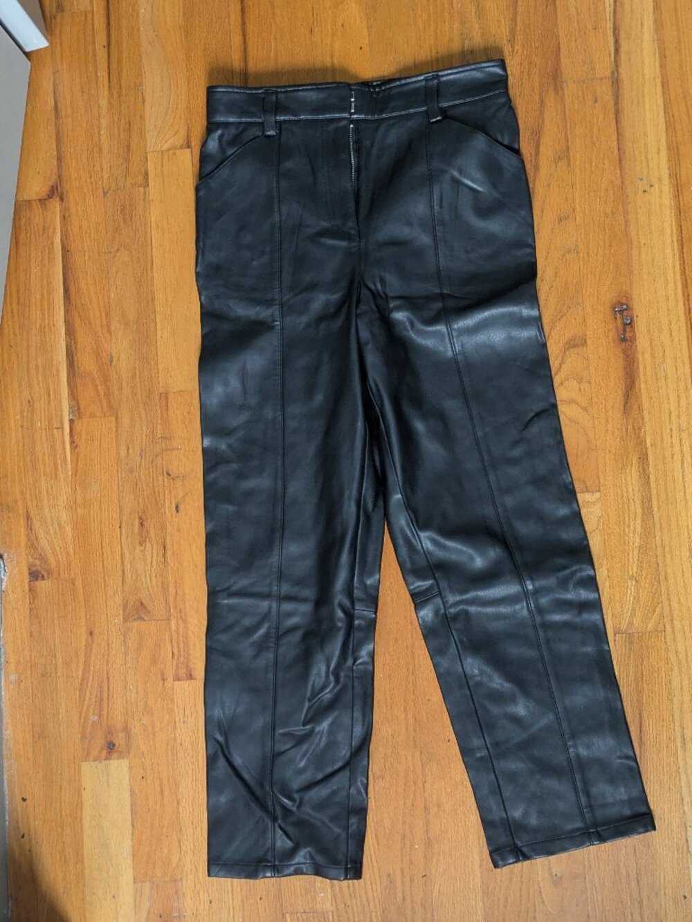 H&M Black Fake Leather Pants Size 6